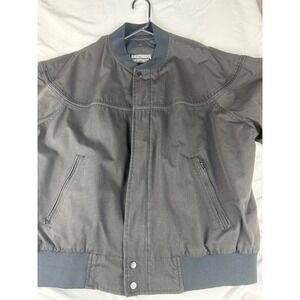 Classic Bomber Jacket Dark Gray Casual Everyday Outerwear Mens Size XL